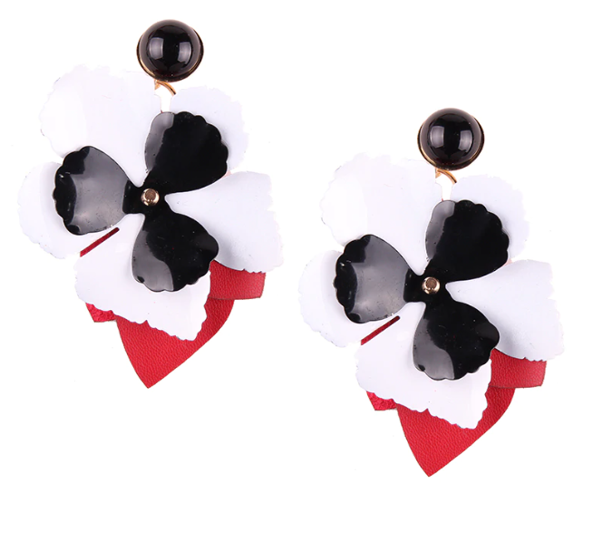 Big Flower Metal Petal Earrings