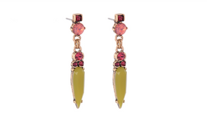 Olive Opal Gemstone Earrings