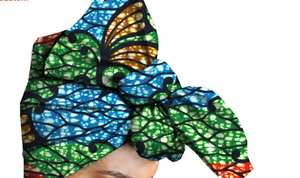 Ethnic Wax Fabric Square Headwrap