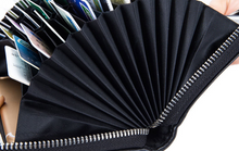 Load image into Gallery viewer, Long Silver Plated Zipper Organizer Triple Row Sleeve Wallet
