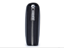 Load image into Gallery viewer, Long Silver Plated Zipper Organizer Triple Row Sleeve Wallet
