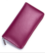 Load image into Gallery viewer, Long Silver Plated Zipper Organizer Triple Row Sleeve Wallet

