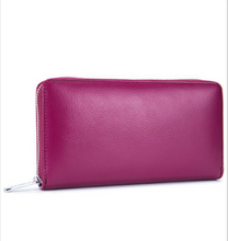Load image into Gallery viewer, Long Silver Plated Zipper Organizer Triple Row Sleeve Wallet
