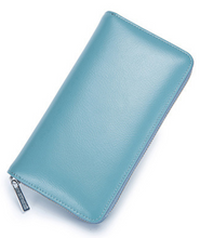 Load image into Gallery viewer, Long Silver Plated Zipper Organizer Triple Row Sleeve Wallet
