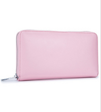 Load image into Gallery viewer, Long Silver Plated Zipper Organizer Triple Row Sleeve Wallet
