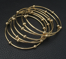 Load image into Gallery viewer, 7 Pcs. Stainless Steel Set Polished Ball &amp; Bangle Bracelets
