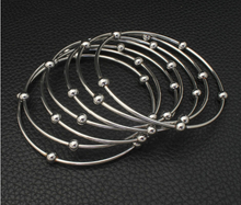 Load image into Gallery viewer, 7 Pcs. Stainless Steel Set Polished Ball &amp; Bangle Bracelets
