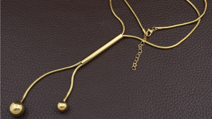 Gold Plated Ball & Chain Necklace