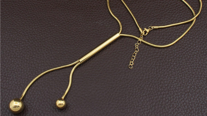 Gold Plated Ball & Chain Necklace
