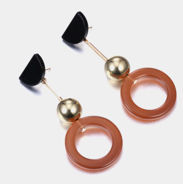 Coffee Acrylic Stud Earrings