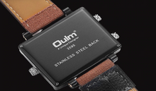 Load image into Gallery viewer, Fashion Sport Square Case Triple Black Faces Brown Band Watch
