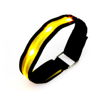Load image into Gallery viewer, LED Night Safety Reflective Wristband Black Nylon Velcro &amp; Buckle
