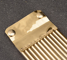 Load image into Gallery viewer, Wide Plated Vegan Leather 12 Thin Seamed Strands Snap Closure
