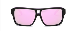 Men's Polarized Aviator Black Frames with Mirror Lens