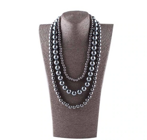 Simulated Pearls 3 Strands 24"