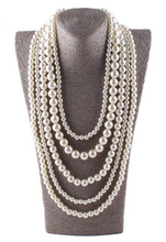 Load image into Gallery viewer, Simulated Pearls 5 Strands 34&quot;
