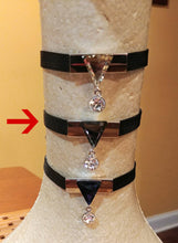 Load image into Gallery viewer, Black Braided Ribbon Choker with Triangle Crystal Pendant
